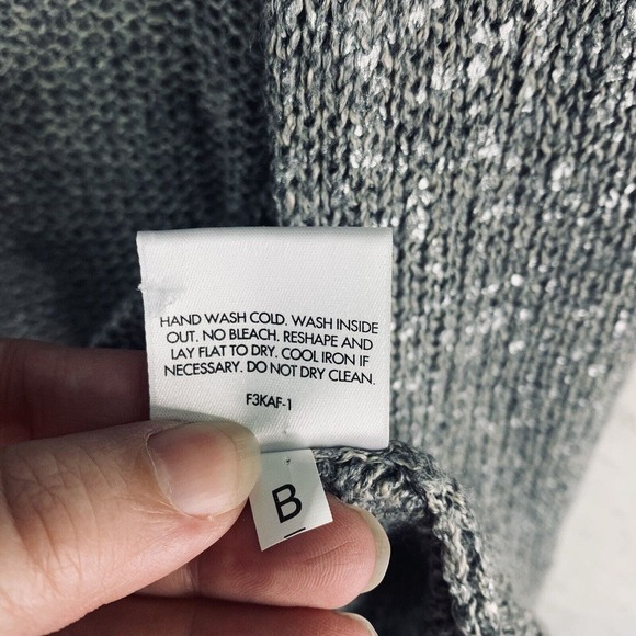 Eileen Fisher Moon Angle Cardigan Womens Size 1X Silver Linen Blend NWT $318 - Picture 10 of 13